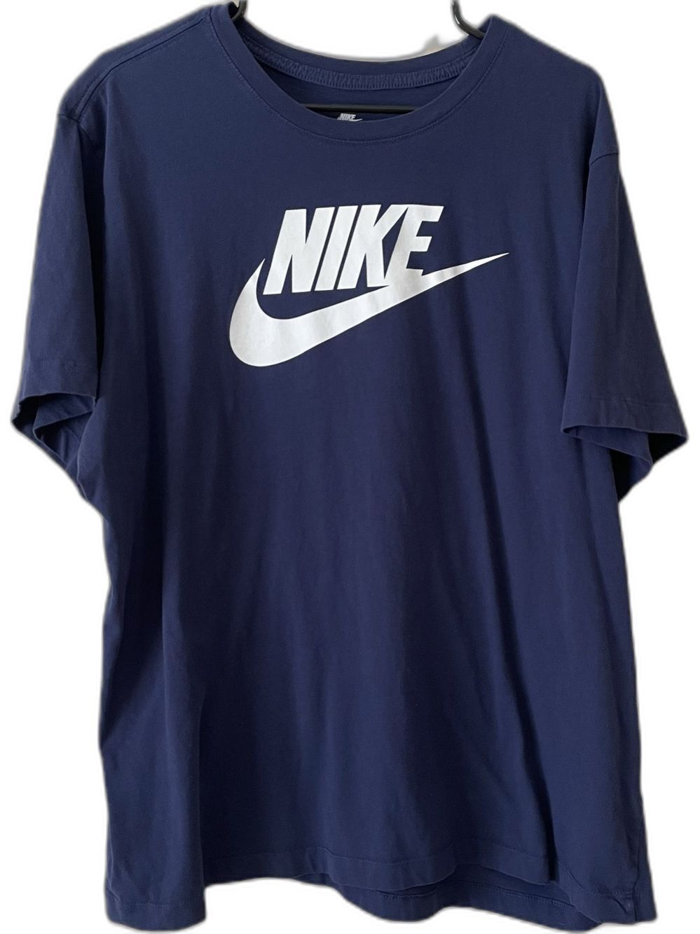Nike Men’s Navy Logo cotton T-Shirt in XXL short sleeve tee.